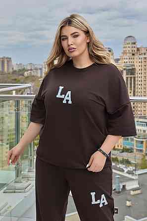 Жіночий легкий спортивний костюм із футболкою "Amante" |  Норма та батал Шоколадний, 50-52 Київ