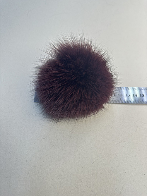 Помпони з натурального хутра песця на шапку 10-12см Бордовий Харків - фото 6