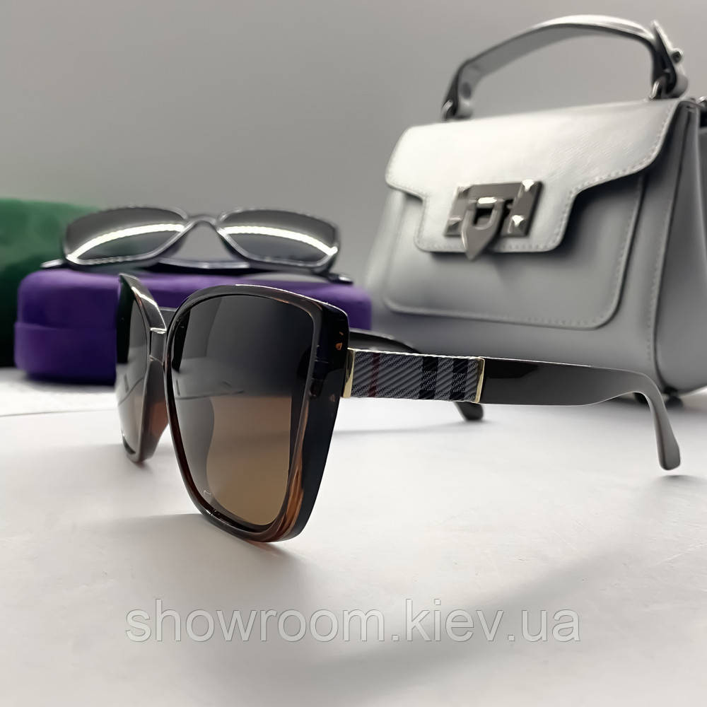 Женские солнцезащитные очки с поляризацией (6007) brown Киев - изображение 2