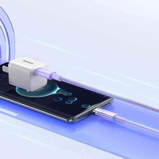 Кабель Baseus Explorer 100W USB-C, 1м, фиолетовый Киев
