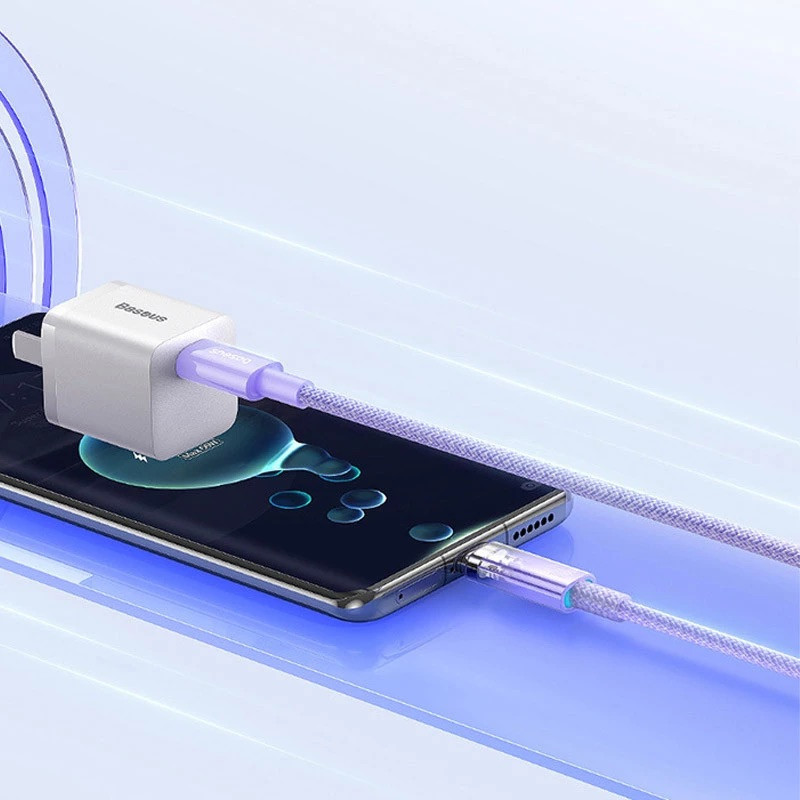 Кабель Baseus Explorer 100W USB-C до USB-C 1м Фіолетовий Київ - фото 1