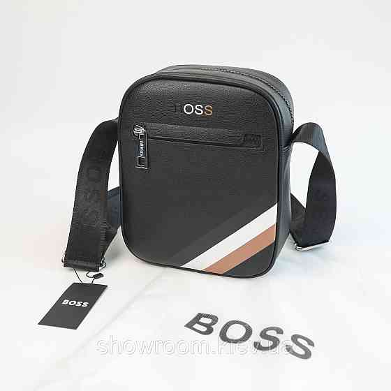 Мужская брендовая черная сумка Boss (6602) Киев