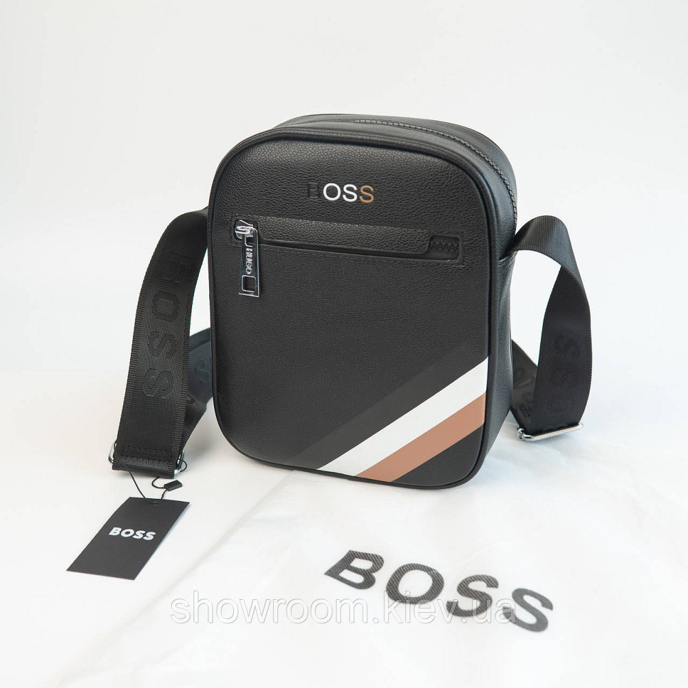 Мужская брендовая черная сумка Boss (6602) Киев - изображение 6