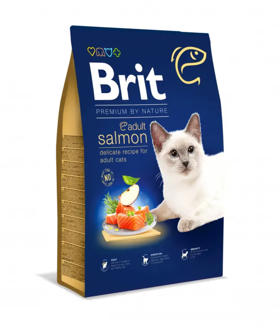 Сухий корм Бріт Brit Premium by Nature Cat Adult Salmon з лососем для котів, 1.5 кг Вінниця - фото 1