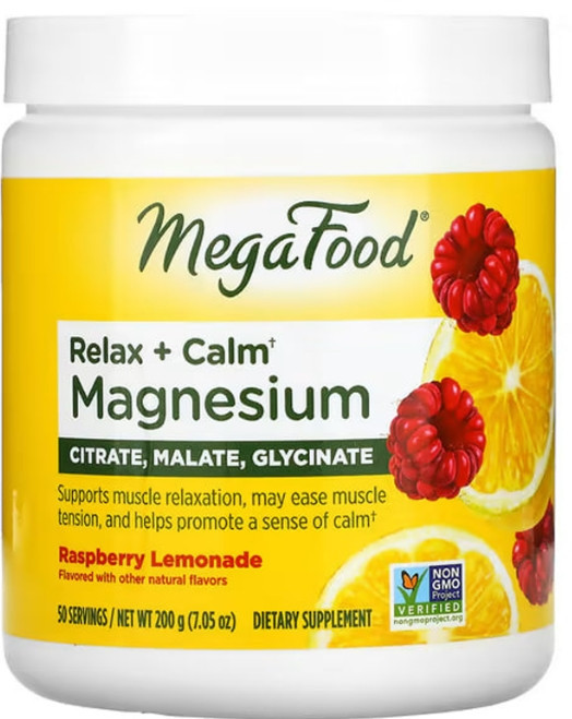 Магний (цитрат, малат, глицинат) MegaFood Relax + Calm Magnesium 200 г малиновый лимонад Киев - изображение 1