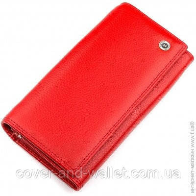 Красный женский кошелек из натуральной кожи с монетницей внутри Boston Киев - изображение 1