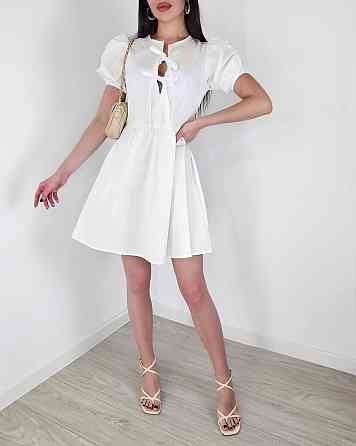 Женское романтичное мини платье-котон Белый, 42/44 Одесса