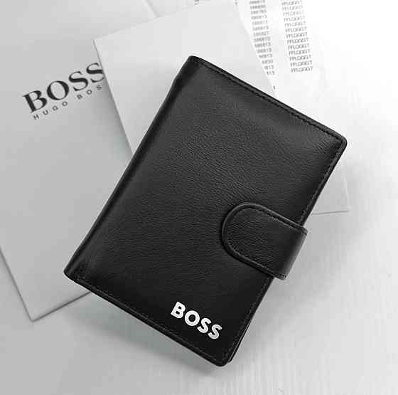 Мужской брендовый кошелек на застежке Boss (7702) Киев