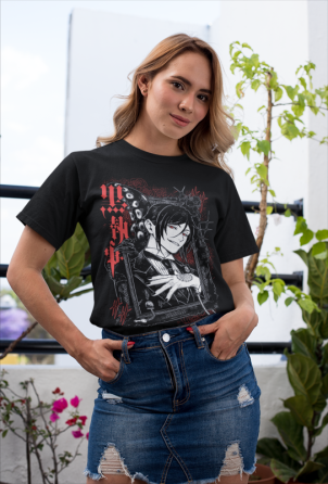 Футболка з аніме принтом Блакк Бутлер Кіел Пхантомхіве оверсайз (S/M/L) Чорний AnimeJ0281 Дніпро