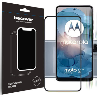 Стекло защитное BeCover Motorola Moto G24/G24 Power Black (710716) Винница - изображение 1