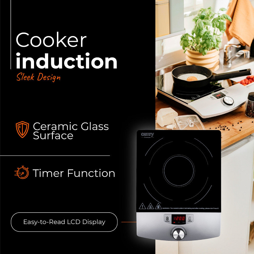 Плита настільна Camry CR 6515 індукційна/ конфорок:1/ 20-2000Вт/ 60°-240° С/ склокераміка Винница - изображение 2