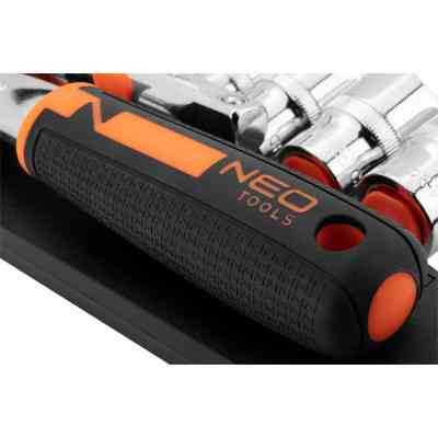 Набор головок Neo Tools 14шт, 1/4", трещотка 90 зубцов, CrV (10-000) Винница