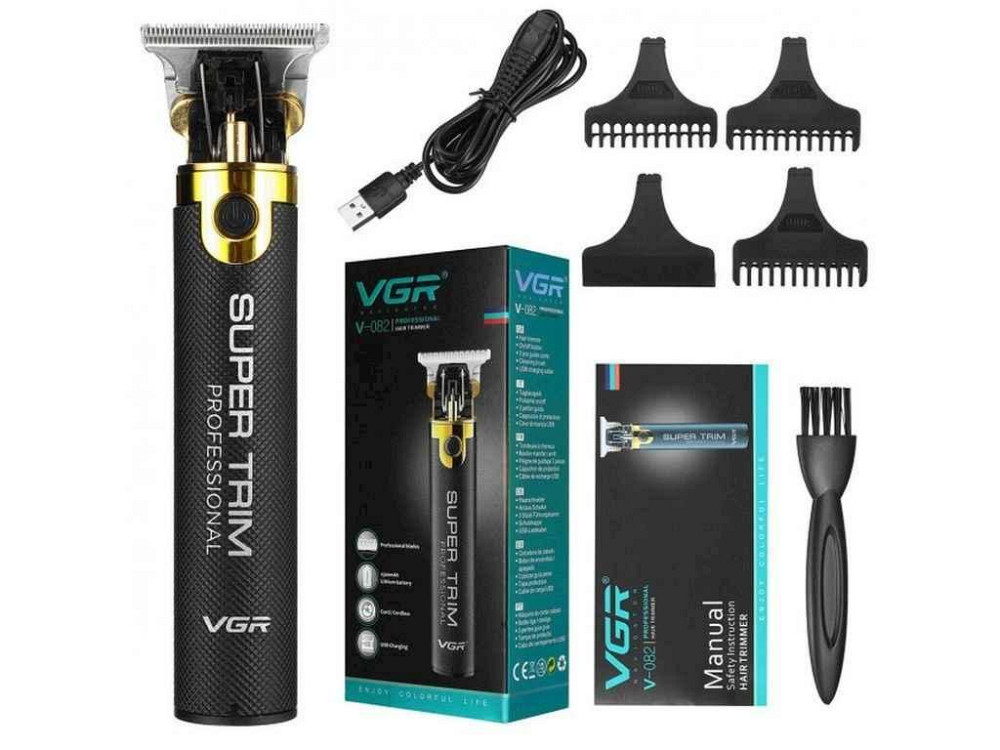 Тример 5Вт Акумулятор волосся і бороди VGR V-082, Professional, 3 насадки, STRONG BATTERY ТМ VGR Київ - фото 1
