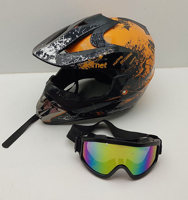 Набір шолом та мотоокуляри для мотокросу Helmet Луцьк - фото 1