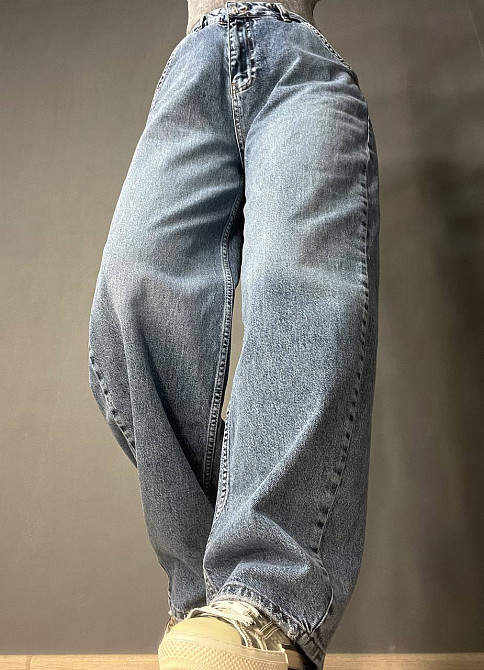 Джинси жіночі SESSANTA 8403 skater jeans широкі банани косі кишені висока посадка стрейчеві світло сині, світло-синій, 29, 29, 81 см, 121 см Київ - фото 10