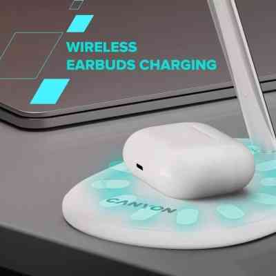 Зарядное устройство Canyon wireless charger WCS-205 15W Qi2 2in1 w/o adapter Black (CNS-WCS205BW/A) Винница