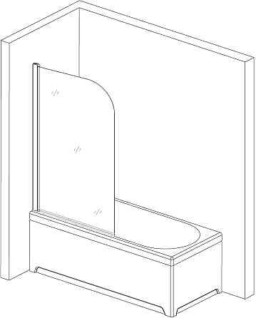 Шторка для ванной BRAVO ELBA 80T (1уп.) (000023251) Киев