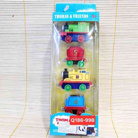 Набір паровозиків на магнітах 2 локомотиви 2 вагончики Thomas & Friends Томас (Q 186-99 B) Чернігів