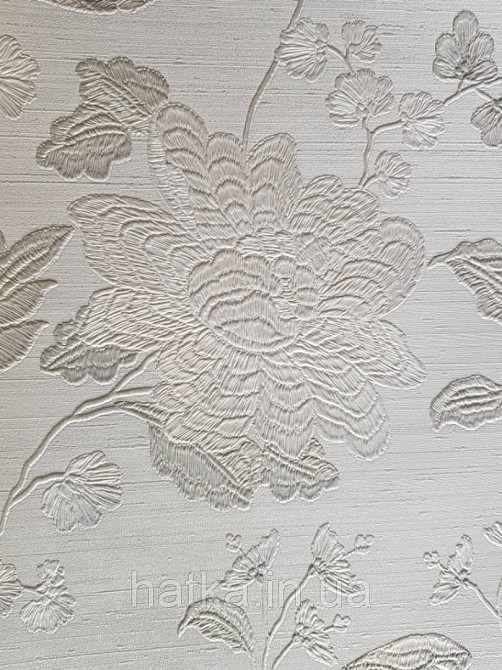 Шпалери вінілові на паперовій основі Sirpi Italian Silk 7 квіти листя гілки золотисті на бежевому структурні Київ - фото 3