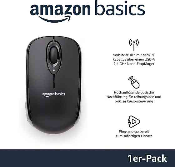 Беспроводная оптическая мышь с USB nano-приёмником черная универсальная для ноутбука и ПК Киев