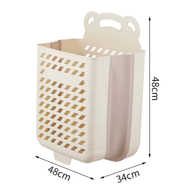 Пластиковый органайзер для хранения белья, складная подвесная корзина большого размера, 48×34×48см, бежевый Каменец-Подольский - изображение 4