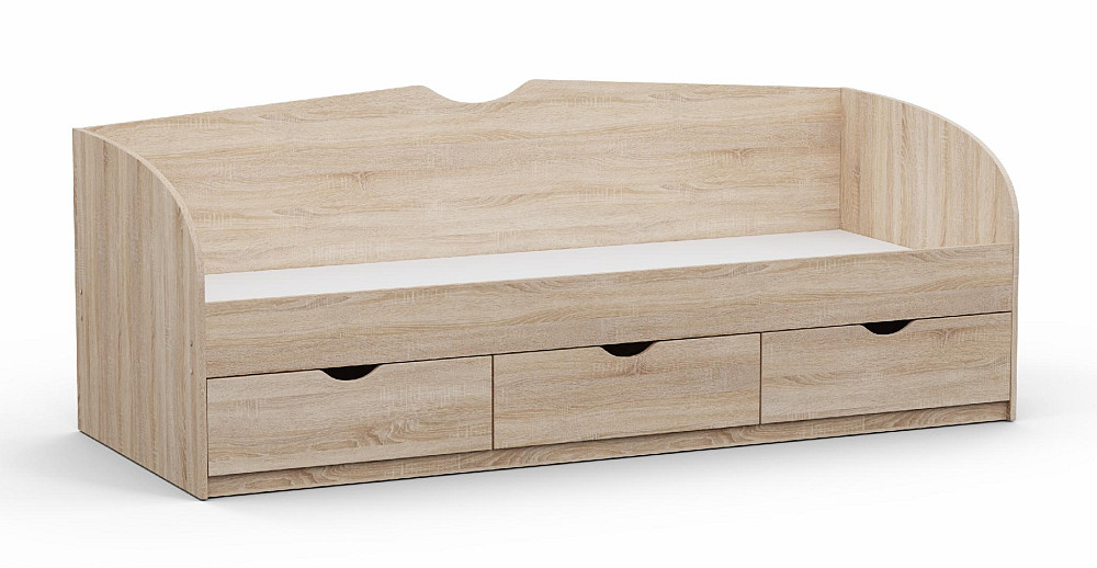 Ліжко односпальне L-8, Дуб Сонома, 2030х834х766 Львів - фото 1