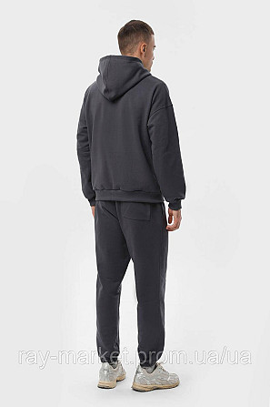 Костюм мужской худи на молнии и брюки Темно-серый  RAY PREMIUM LOOSE U0809 (U0809M-Dark Grey) Киев - изображение 3