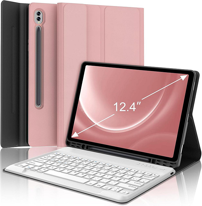 Протиударний чохол-книжка з клавіатурою на Samsung Galaxy Tab S7 FE+/S7+/S8+ 12.4" Дніпро - фото 1