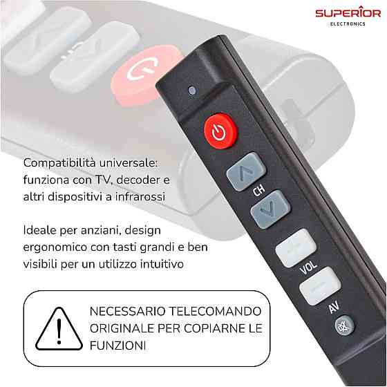 Пульт дистанційного керування Superior Electronics SUPTLB003 чорний великі кнопки універсальний інфрачервоний програмований Київ