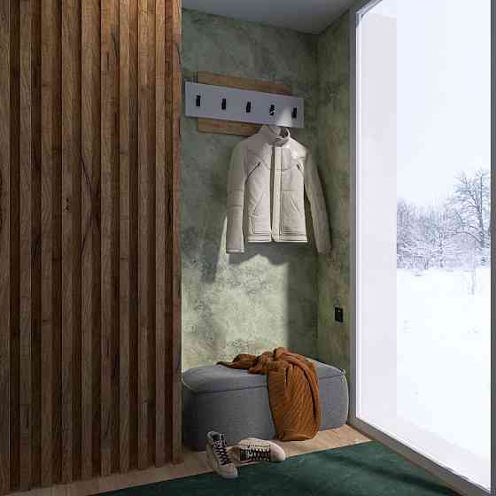 Вешалка настенная Эверест Нордик-800 80х3х36 см Белый + Дуб крафт золотой (DTM-5519) Львов