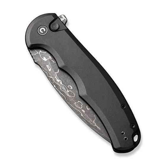 Ніж складаний туристичний Civivi Praxis,  (9.5 см) Damascus / Aluminum чорний Киев