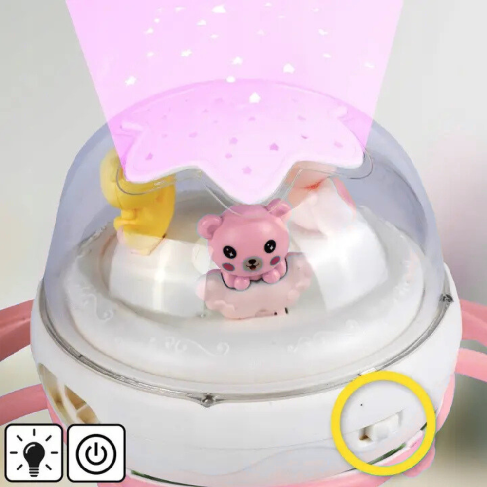 Дитячий музичний мобіль на ліжечко з проектором мобілі для немовлят на 76 мелодій блакитний  для дівчинки Київ - фото 5