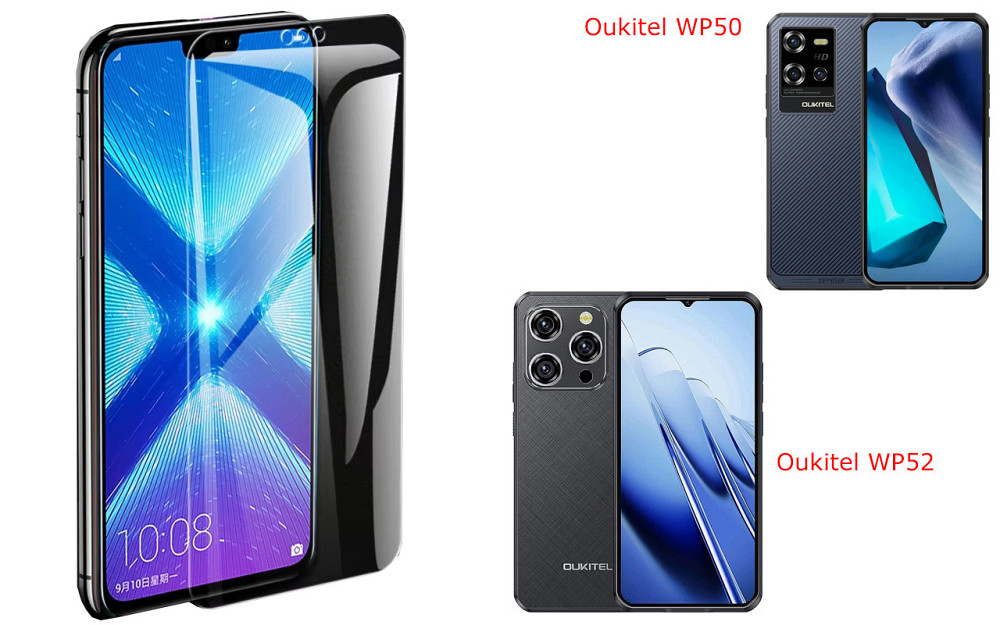 Захисне скло NeoGlass для Oukitel WP50, Oukitel WP52 – надпрозоре та стійке Київ - фото 2