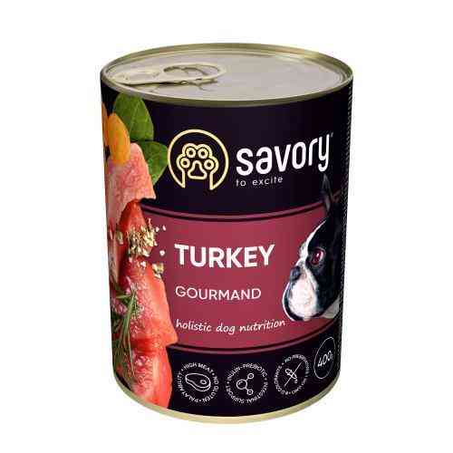 Вологий корм Savory для дорослих собак усіх порід, з індичкою, 400 г Київ