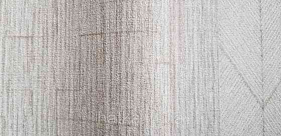 Шпалери вінілові на флізеліні Rasch Golden Hour метрові однотонні смужки під мішковину бежеві Київ