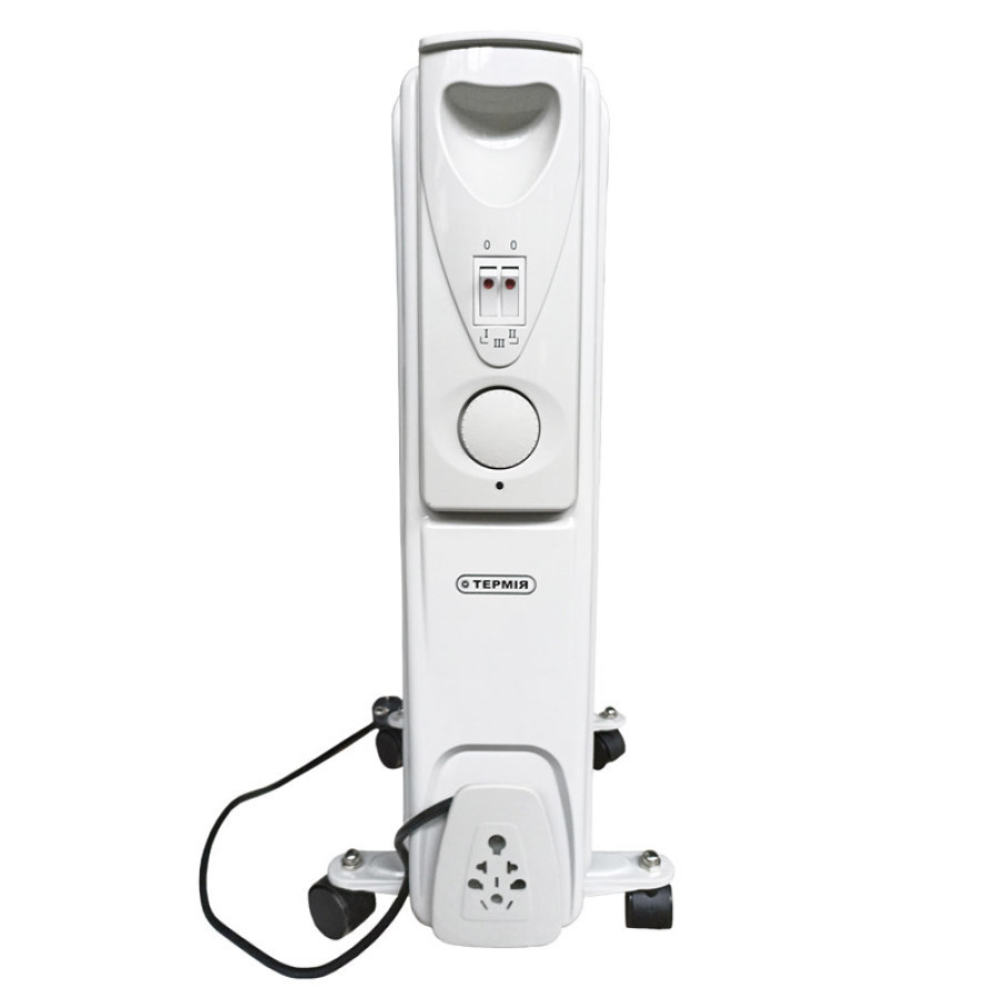 Масляный обогреватель Термия YL-A07S 11 секций 2.5 кВт электрорадиатор с термостатом с защитой от опрокидывания на колесах Тернополь - изображение 2
