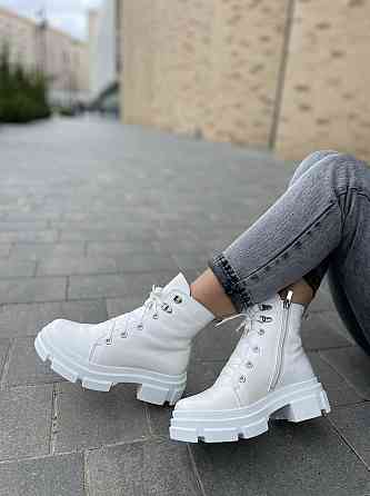 Mermaid Черевики жіночі Mermaid білі натуральна шкіра зима висота 13 см (5167) Коломия