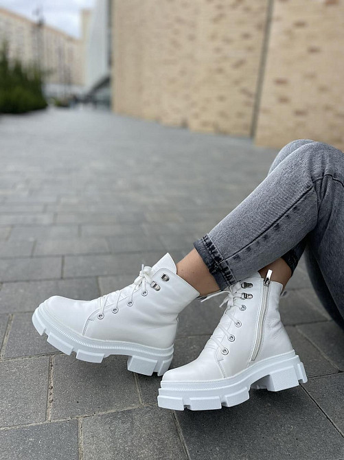 Mermaid Черевики жіночі Mermaid білі натуральна шкіра зима висота 13 см (5167) Коломия - фото 1