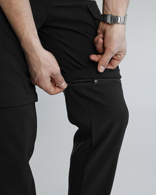 Штани-трансформери чоловічі чорні страйч-плащівка Pobedov Transformer 2.0. Мілітарі штани чоловічі Київ - фото 8