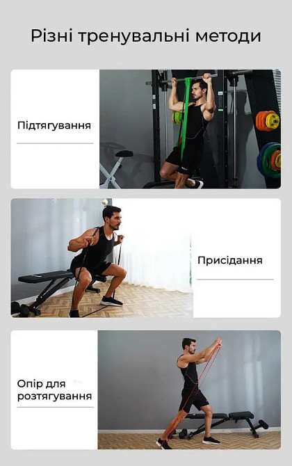 U-POWEX UP_1065 Power Band Level 5 (23–57 кг), оливкова еспандер-петля для фітнесу та кросфіту​ Київ - фото 6