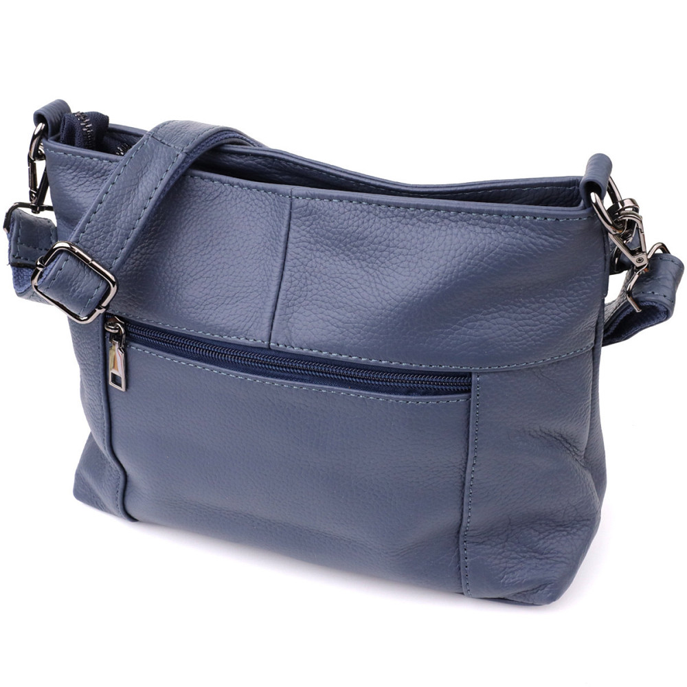 Жіноча сумка на два відділення з натуральної шкіри Vintage 23016 Синій Київ - фото 2