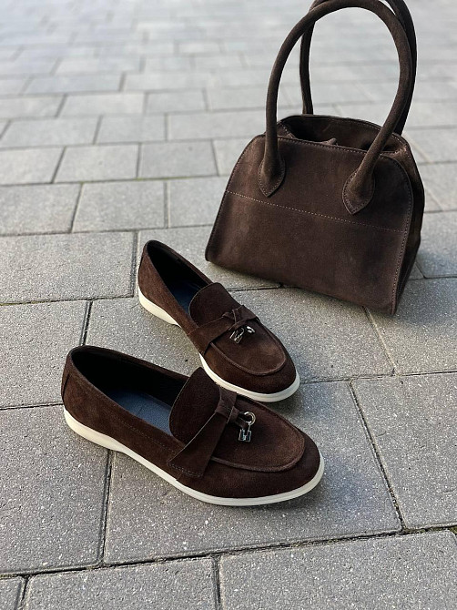 Mermaid Лофери жіночі Mermaid Б-1 шоколадні/біл.под (весна-осінь, замша натуральна) (6006) 40 Коломия - фото 9