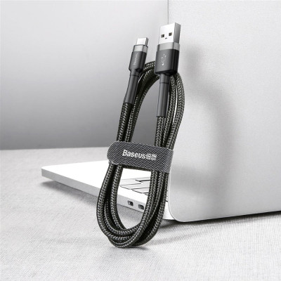 Дата кабель USB 2.0 AM to Type-C 3.0m 2A Gray-Black Baseus (CATKLF-UG1) Винница - изображение 2