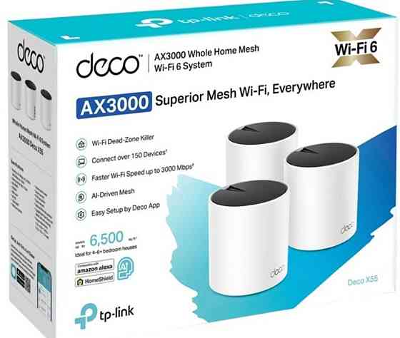 TP-Link Deco X55 3-pack | Маршрутизатор | Mesh | Меш-система. Харків