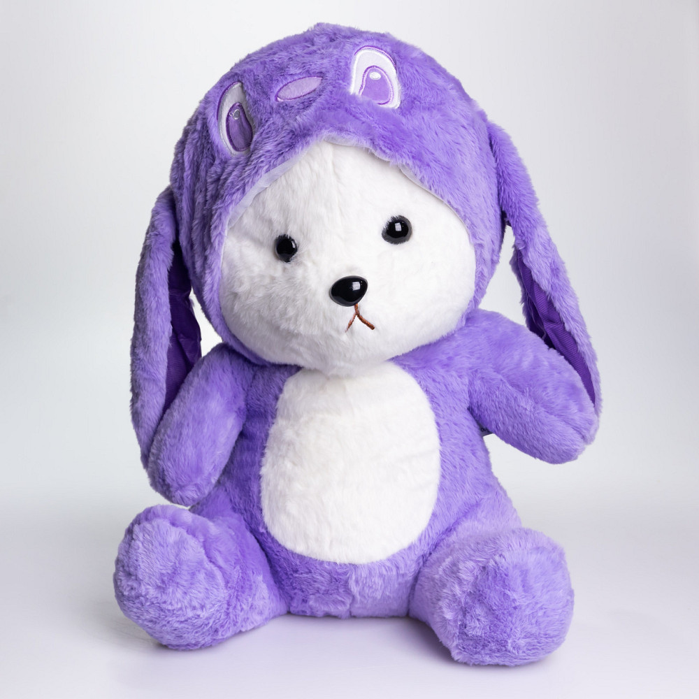 М'яка іграшка-плед, подушка 3 в 1 Ведмедик Тедді в костюмі Ангела плед в іграшці 40×35×15 (см) дитячий плед іграшка Фіолетовий 520-2V Коломия - фото 1