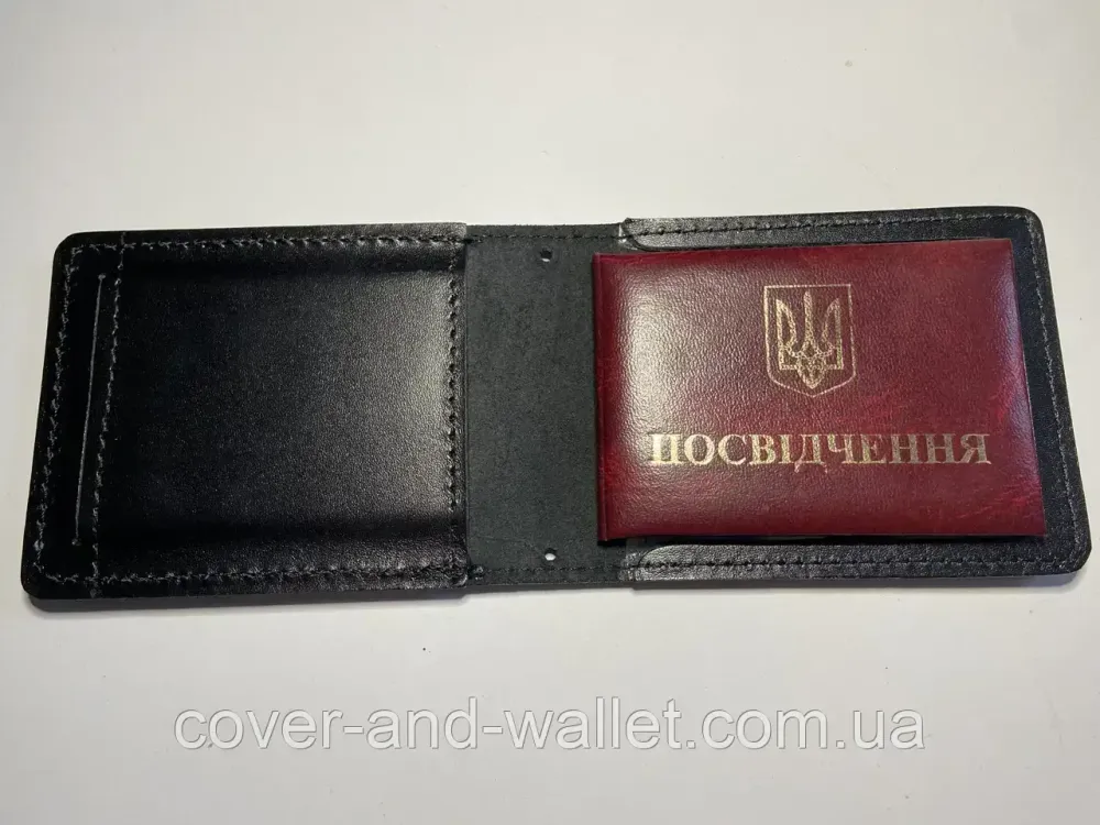Шкіряна обкладинка на посвідчення "Національна гвардія" з відділенням для жетону (на книжечку) Київ - фото 9