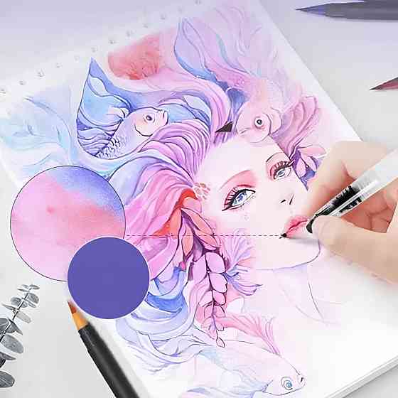 Набор двусторонних скетч-маркеров 60шт, Color pencil / Детский набор для рисования / Акварельные маркеры кисти Киев