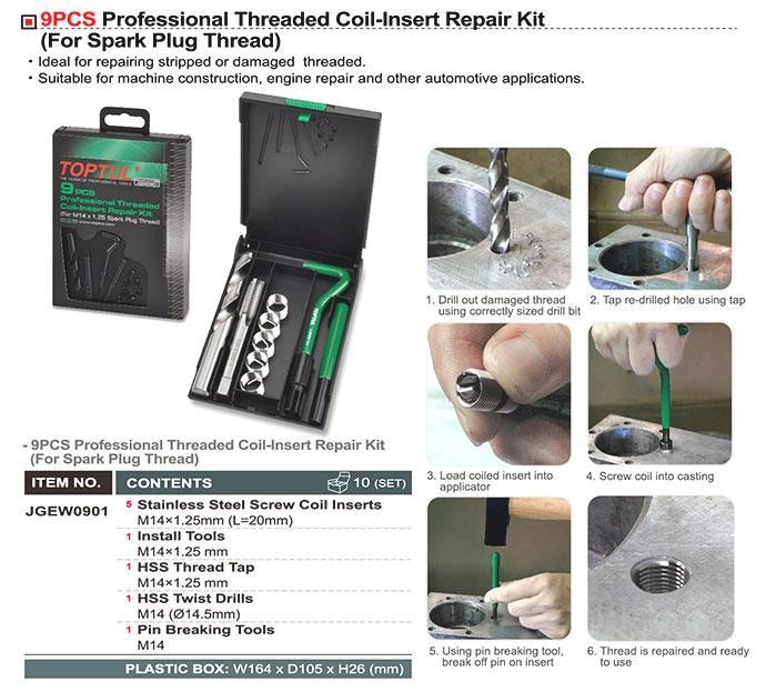 Набір для відновлення різьби свічкових отворів TOPTUL М14х1,25 JGEW0901 Одеса - фото 2