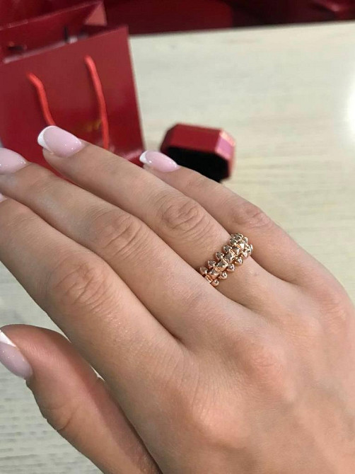 Cartier кільце Juste un Clou «зубчики» — напилення лимонне / біле / рожеве золото / розм. 17-19 Одеса - фото 10