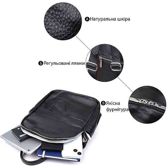 Надійний жіночий рюкзак з натуральної шкіри Vintage 23060 Чорний Київ
